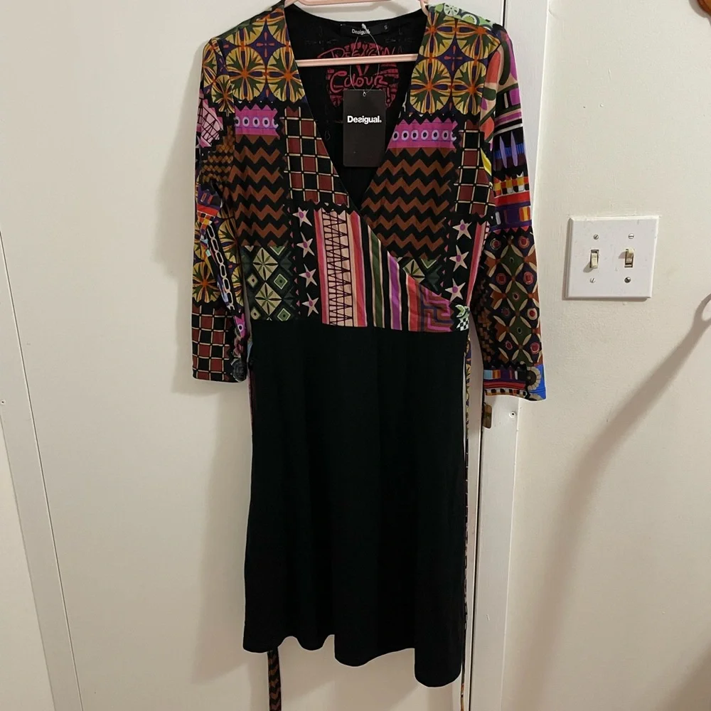 Desigual Dress Vest Jill with color block motif - Picture 2 of 7